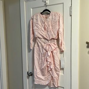 Vintage 80s 100% Silk Pink Dress Deadstock NWT
